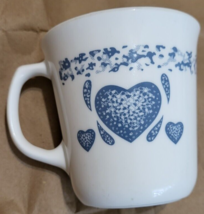 Corelle Blue Hearts by Corning Mug with Sloped Edge - Complete Your Set Today! - £4.68 GBP