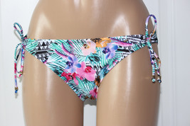 NEW Raisins Multicolor Floral Sweet Pea Tie Side Hipster Bikini Bottom L Large - £5.68 GBP