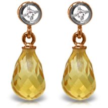 Galaxy Gold GG 14k Rose Gold Earrings with Diamonds and Citrines - £278.96 GBP+