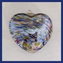 Hanging Glass Heart 4&quot; Purple, Blue, Lime Green &amp; Orange Swirls (1) #8 - $15.15
