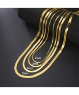 Stainless Steel Snake Chain Necklace for Women Men Gold Color Herringbone - €5,63 EUR+