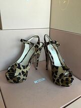 PRADA Shoes Heels Open Toe Buckle Platform Leopard Calf Women&#39;s  Size 36... - €343,48 EUR
