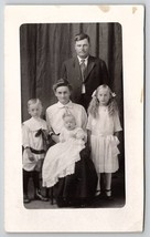 RPPC Lovely Edwardian Family Studio Photo Darling Children  Postcard J24 - £5.55 GBP