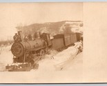RPPC Boston &amp; Maine Railway Engine Derailment in Snow UNP DB Postcard G15 - $42.52