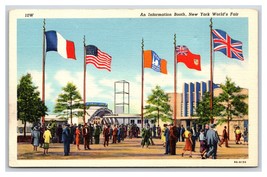 World&#39;s Fair Information Booth New York City NY NYC UNP Linen Postcard Q23 - £1.51 GBP