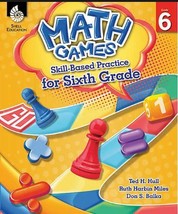 Math Games, Skill Based Practice for 6th Grade Workbook including Compact Disc - £9.58 GBP