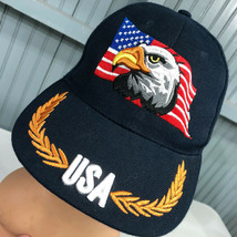 Made In USA Freedom Patriotic Eagle Flag Adjustable Baseball Cap Hat  - £12.93 GBP