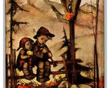 Hirtenlied Kinder Flöte Hummel Painting UNP Continental Postcard Z6 - $6.88