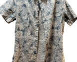 RYE By Hawker Rye blue white button shirt men M slim fit palm Leaves tro... - $14.84