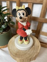 Vintage DISNEY 7” Minnie Mouse Ceramic Bisque Figurine. Made In Korea. - £6.18 GBP