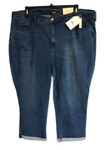 NYDJ Chloe Capri Jeans Plus Size 24W Market Blue Crop Cuffed Tags $89 - $64.73