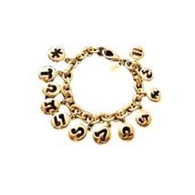 Charm Gold Tone Bracelet with Chains Vintage - £17.58 GBP