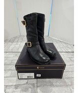 Vince Camuto Signature Womens Buckle Mid Calf Stacked Heel Boots Black S... - $628.11 MXN