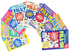 NEW Lot of 8 Penny Press Dell Favorite Super Jumbo Fill-In Puzzle Books - £16.29 GBP