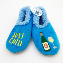 Snoozies Women&#39;s Just Chill Non Skid Blue Slippers Medium 7/8 - £10.09 GBP
