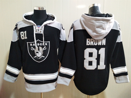 Tim Brown #81 Las Vegas Raiders Black Lace-Up Pullover Jersey Hoodie - $79.00