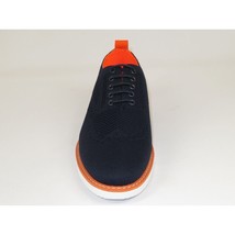 Men Comfort Casual Knit Fabric Wingtip Lace Sneaker Shoes #FRESHORT Navy Blue image 3