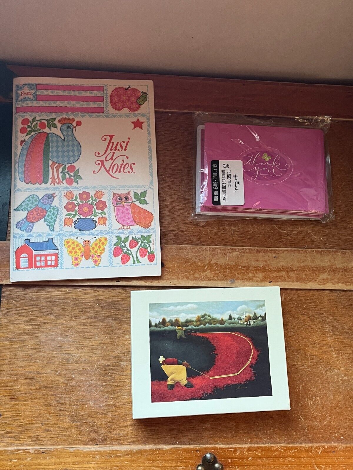 Primary image for Lot of Hallmark Pink Thank You Lang Bringing in Cranberries Note Cards & Vintage