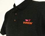 DUNKIN&#39; DONUTS America Runs Employee Uniform Polo Shirt Black Size L Lar... - £20.05 GBP