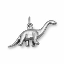 3D Apatosaurus Dinosaur Animal Charm Men&#39;s Kids Body Jewelry 14K White Gold Over - £31.23 GBP