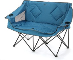 Arrowhead Outdoor Portable Folding Double Duo Camping Chair Loveseat w/ 2 Cup &amp; - £72.73 GBP