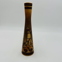 Studio Anna Australia Art Pottery Hand Painted Bud Vase Signed 8.5” Kangaroo - £55.37 GBP