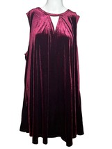 Umgee Swing Dress Women&#39;s 2XL 2X Burgundy Velvet Sleeveless Bohoemian - £20.78 GBP