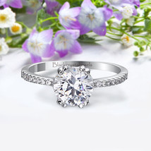 2CT Round Created Diamond Solitaire Promise Engagement Ring 14k White Gold Over - £59.84 GBP