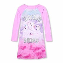Big Girls Long Sleeve Glitter &#39;Dream Squad&#39; Unicorn Nightgown, Pajama Gown - $14.84+