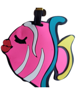 Luggage Tag PINK FISH Identification Label Suitcase Backpack ID Travel C... - $11.77