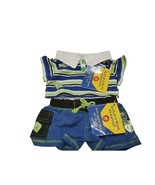 Build A Bear Outfit Striped Patch Polo Shirt and Cargo Board Short  NOS ... - £12.61 GBP