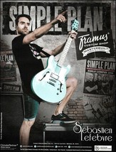Simple Plan Sebastien Lefebvre 2018 Framus Mayfield guitar advertisement... - £3.32 GBP