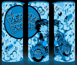 Glow in the Dark Biker Betty Boop Bad Girl Cup Mug Tumbler 20oz - £18.63 GBP