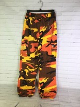 Shein Camo Print Camouflage Cargo Pants With Chain Emo Punk Goth Womens ... - $17.32