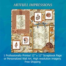 Beach Theme - Coastal Seashell Personalized Wall Art or Scrapbook - $403.44 MXN