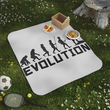 Hiking Evolution Silhouette Print Plush Fleece Blanket Water-Resistant C... - £49.22 GBP