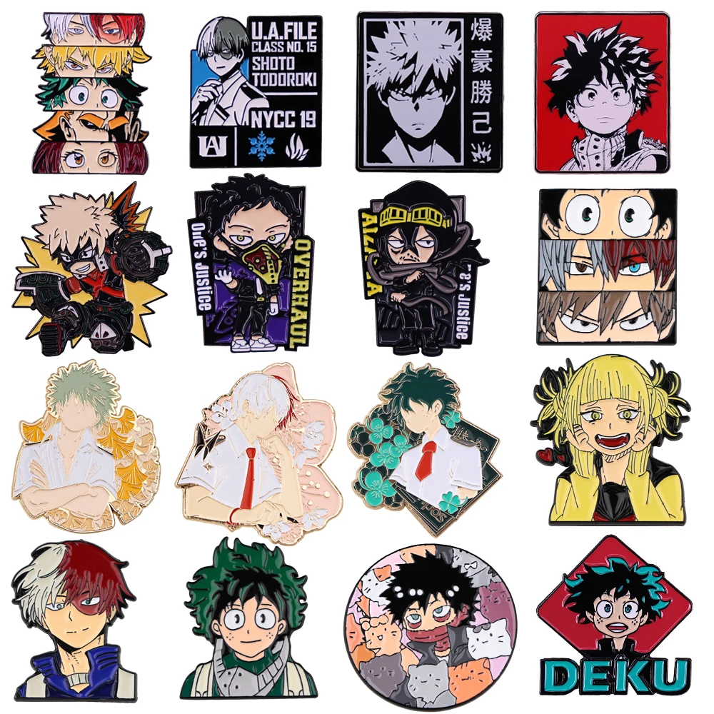 Anime My Hero Academia Enamel Pins Lapel Pins for Backpack Brooches for ... - £6.32 GBP+