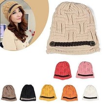 Color: Pink Heart Beanie - Be My Beanie Soft Wool Beanie Cap With Vegan Leather  - $37.99