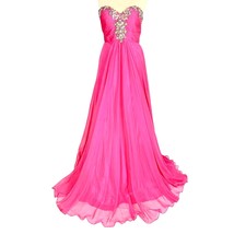 Blush Prom by Alexia Pageant Strapless Fit Flare Jeweled Chiffon Ball Go... - £77.44 GBP