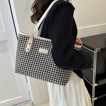 Houndstooth Shoulder Bag Winter Fashion Commuting Handbags WOmen Large C... - £14.94 GBP