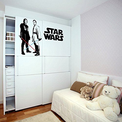 Primary image for (47'' x 33'') Star Wars Vinyl Wall Decal / Obi Wan Kenobi & Anakin Skywalker wit