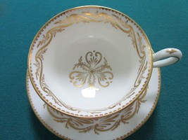 Royal Chelsea England Cup And Saucer White And Gold Original [61] - £50.68 GBP