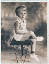 Portrait of Young Girl 1940s-50s in Newark, NJ  approx. 6.5 x 8.5 inches - £10.47 GBP