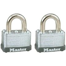 Master Lock 22T Keyed Alike Warded Padlock, 1-1/2 Inch, 2-Pack,Steel - $30.38 CAD