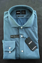 HUGO BOSS Hombre Joe Kent Corte Normal Performance Elástico Camisa 38 15 32/33 - $64.14