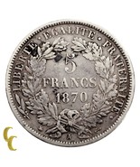 1870-A Francia 5 Francos (MB) Muy Fina Estado - $129.82