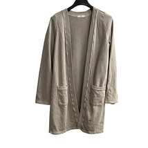 Maaji Activewear Cardigan Womens L Gray Fleece Sweatshirt Open Front Duster - £35.82 GBP