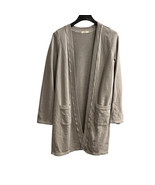 Maaji Activewear Cardigan Womens L Gray Fleece Sweatshirt Open Front Duster - $63.70 CAD