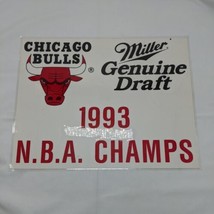 Chicago Bulls 1993 NBA Champs Miller Beer Laminated Bar Tavern Poster 14&quot; X 11&quot; - £26.91 GBP