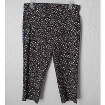 Rafaella Women 18 Animal Print Crop Pants Pullover Brown Black Stretch C... - £15.63 GBP